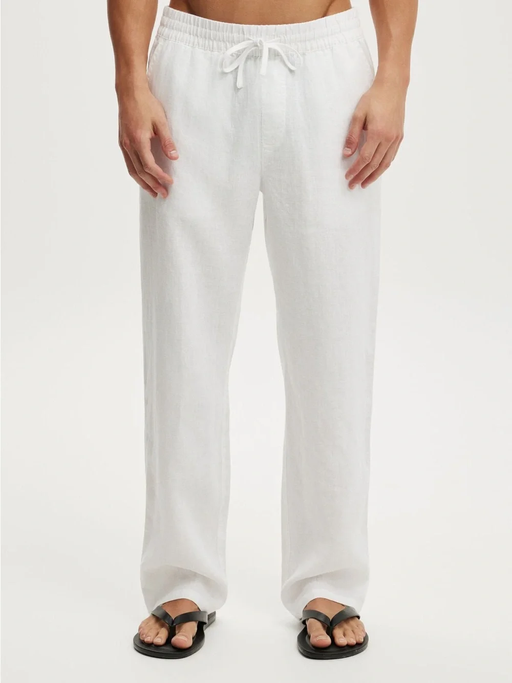 Men's Cotton On White Linen Pants